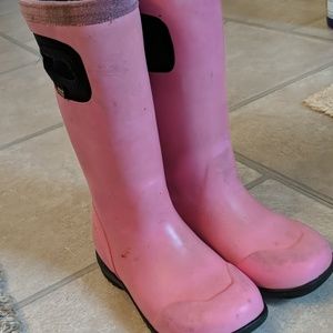 6/25 🌺SALE Pink Bogs girl size 12 rubber boots